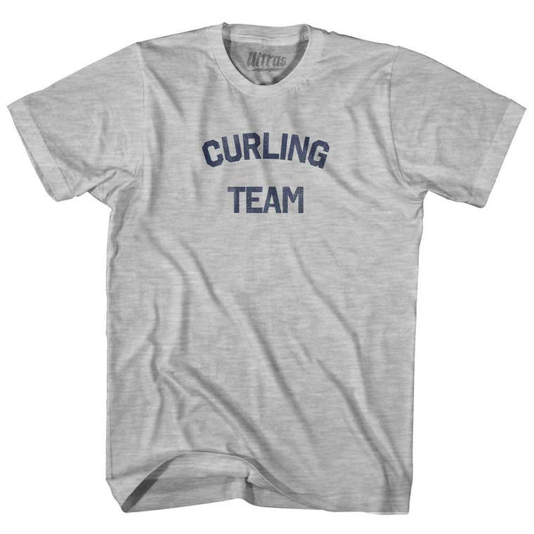 Curling Team Adult Cotton T-shirt - Grey Heather