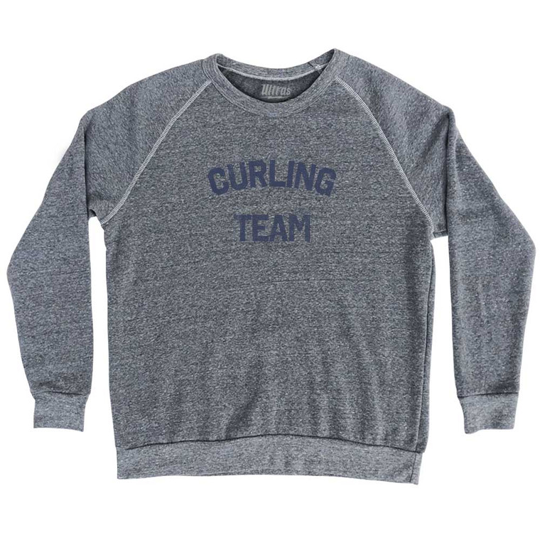 Curling Team Adult Tri-Blend Sweatshirt - Athletic Grey