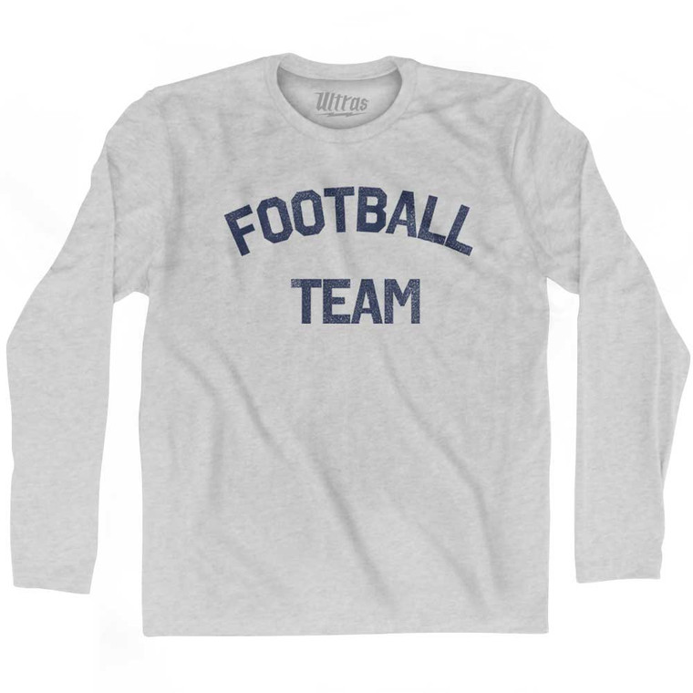 Football Team Adult Cotton Long Sleeve T-shirt - Grey Heather