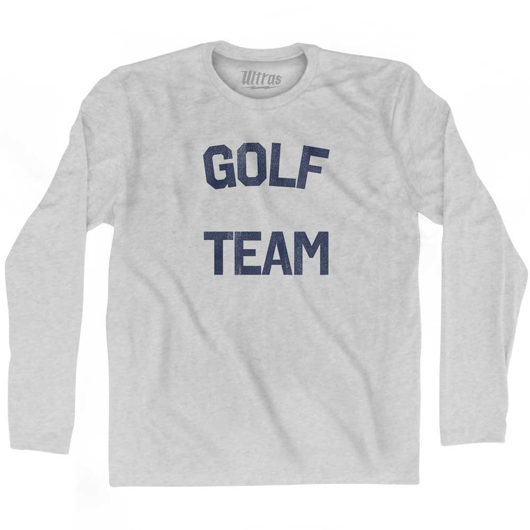 Golf Team Adult Cotton Long Sleeve T-shirt - Grey Heather