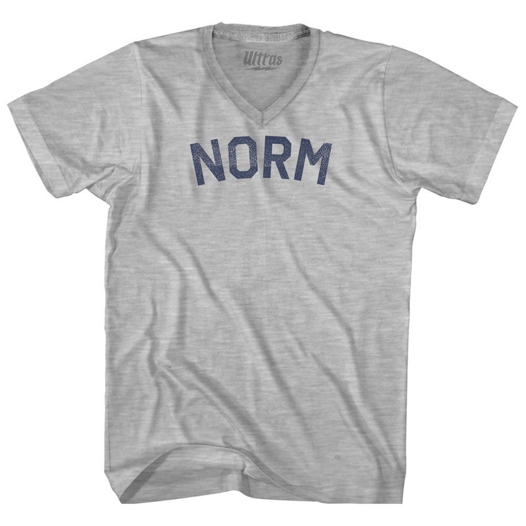 Norm Adult Cotton V-neck T-shirt - Grey Heather