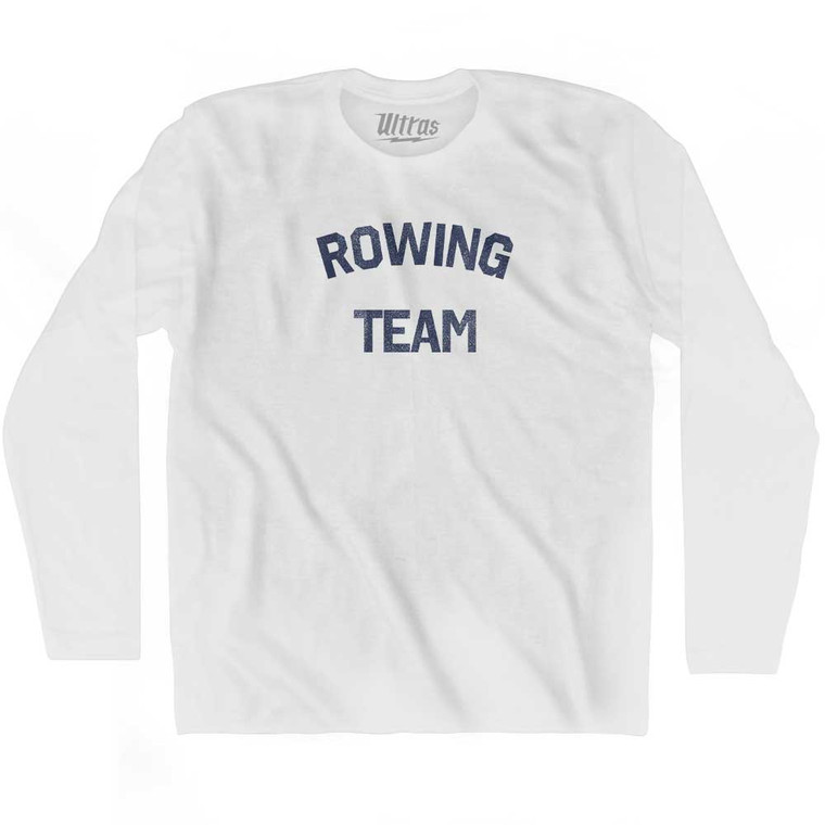 Rowing Team Adult Cotton Long Sleeve T-shirt - White