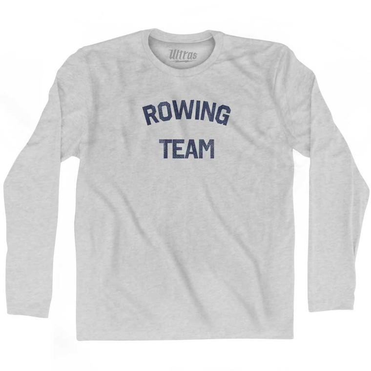 Rowing Team Adult Cotton Long Sleeve T-shirt - Grey Heather