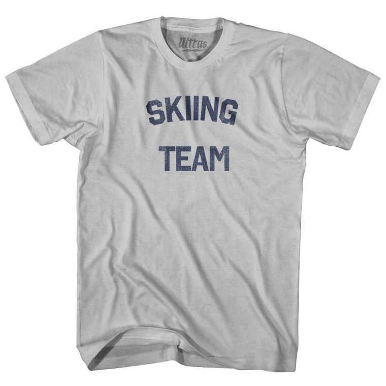 Skiing Team Adult Cotton T-shirt - Cool Grey