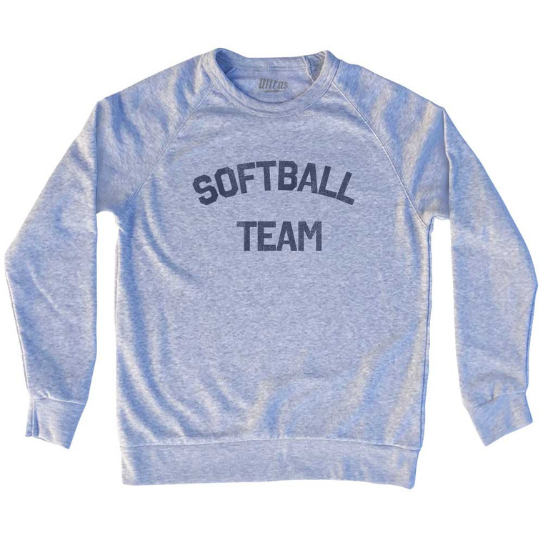 Softball Team Adult Tri-Blend Sweatshirt - Heather Grey