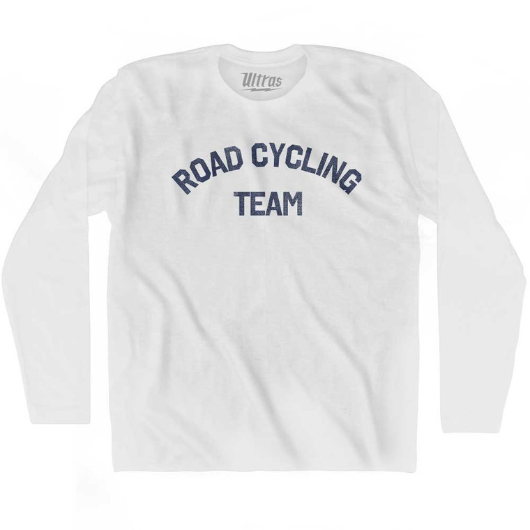 Road Cycling Team Adult Cotton Long Sleeve T-shirt - White