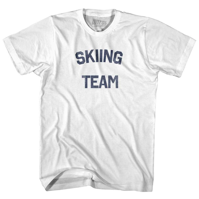 Skiing Team Adult Cotton T-shirt - White