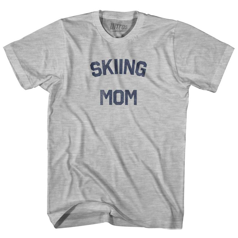 Skiing Team Womens Cotton Junior Cut T-Shirt - Grey Heather