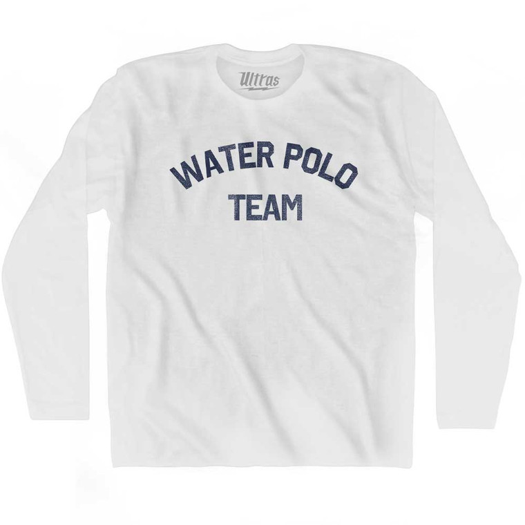 Water Polo Team Adult Cotton Long Sleeve T-shirt - White