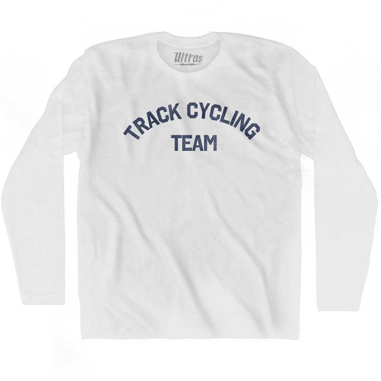 Track Cycling Team Adult Cotton Long Sleeve T-shirt - White