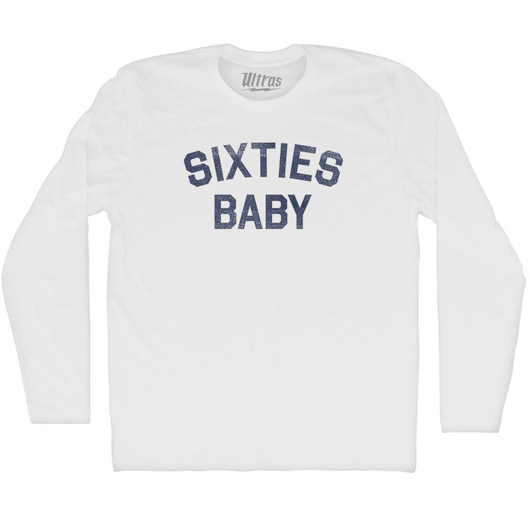 Sixties Baby Adult Cotton Long Sleeve T-shirt - White