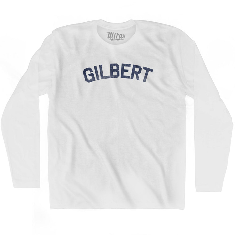 GILBERT Adult Cotton Long Sleeve T-shirt - White