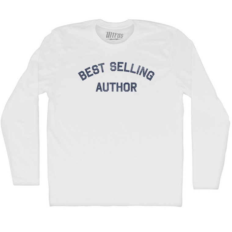 Best Selling Author Adult Cotton Long Sleeve T-shirt - White
