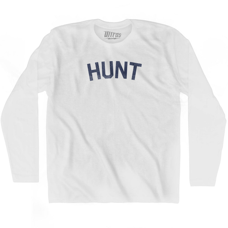 HUNT Adult Cotton Long Sleeve T-shirt - White