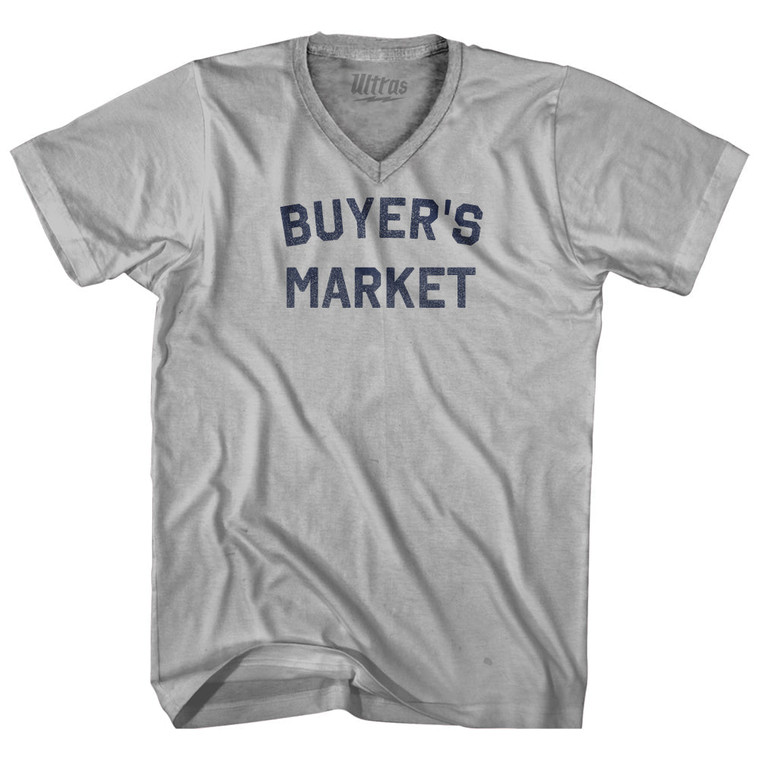 Buyer's Market Adult Tri-Blend V-neck T-shirt - Cool Grey