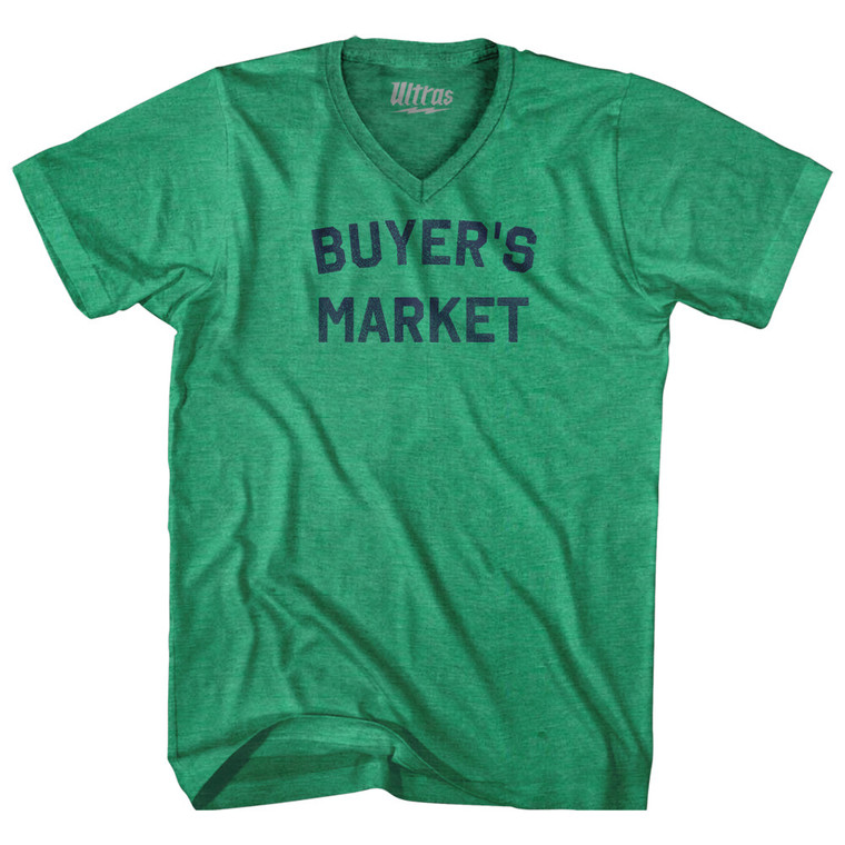 Buyer's Market Adult Tri-Blend V-neck T-shirt - Kelly