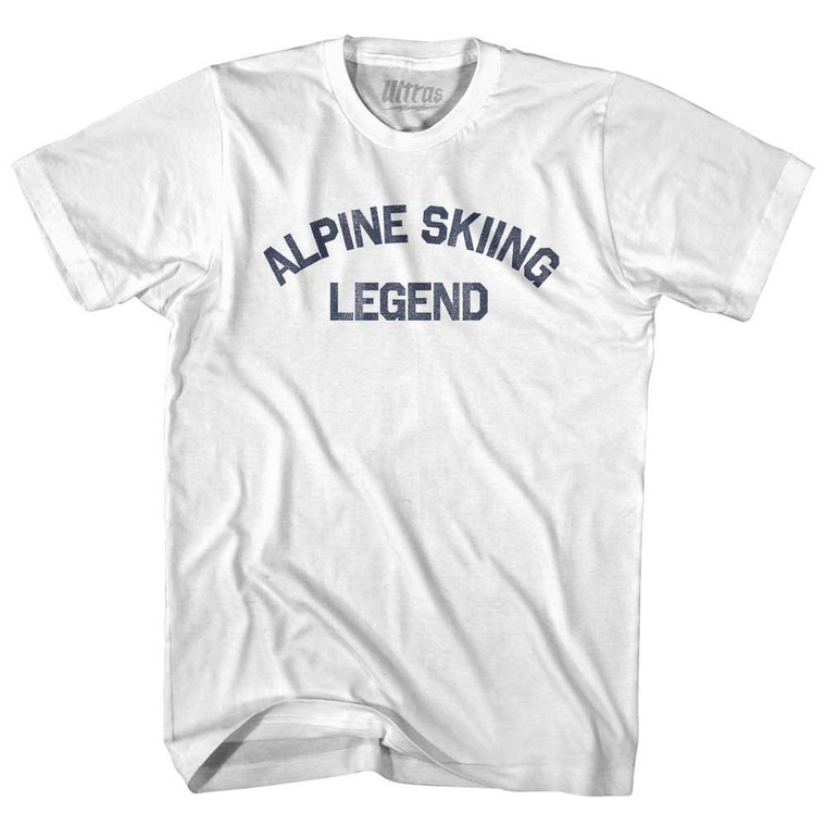 Alpine Skiing Legend Youth Cotton T-shirt - White