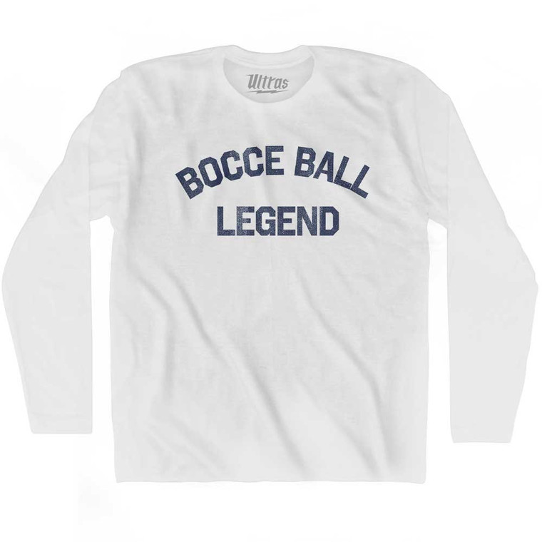 Bocce Ball Legend Adult Cotton Long Sleeve T-shirt - White