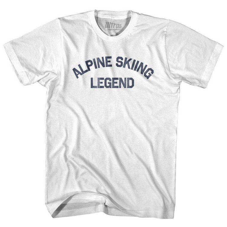 Alpine Skiing Legend Womens Cotton Junior Cut T-Shirt - White