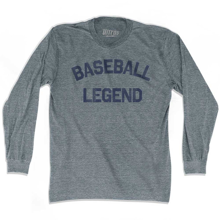 Baseball Legend Adult Tri-Blend Long Sleeve T-shirt - Athletic Grey