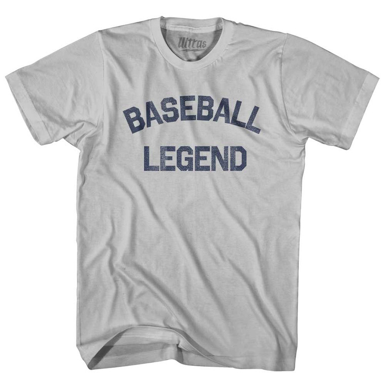 Baseball Legend Adult Cotton T-shirt - Cool Grey
