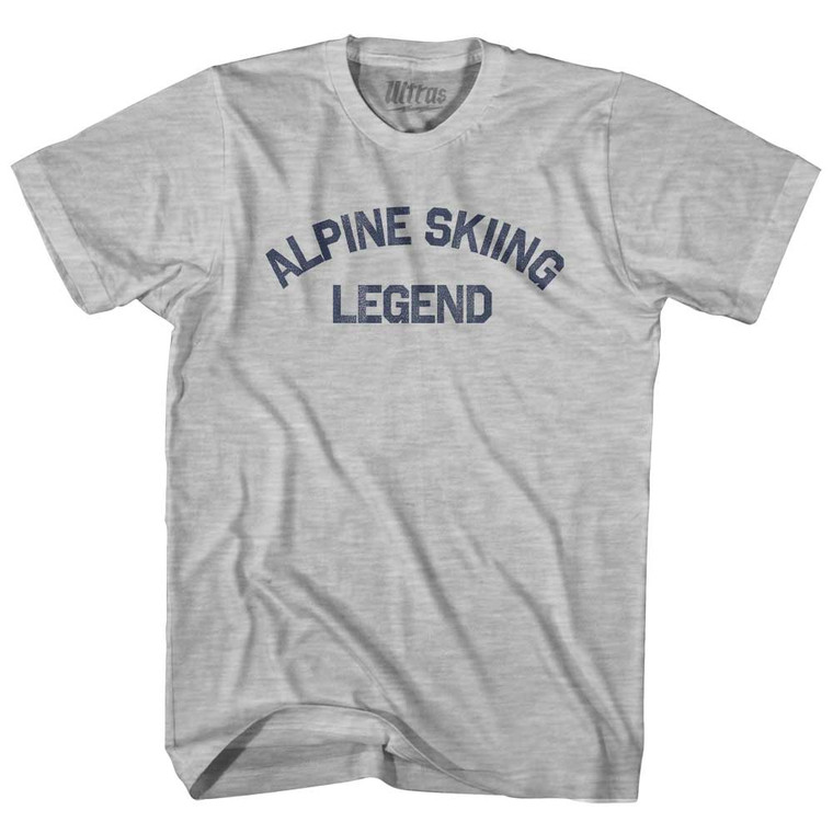 Alpine Skiing Legend Womens Cotton Junior Cut T-Shirt - Grey Heather