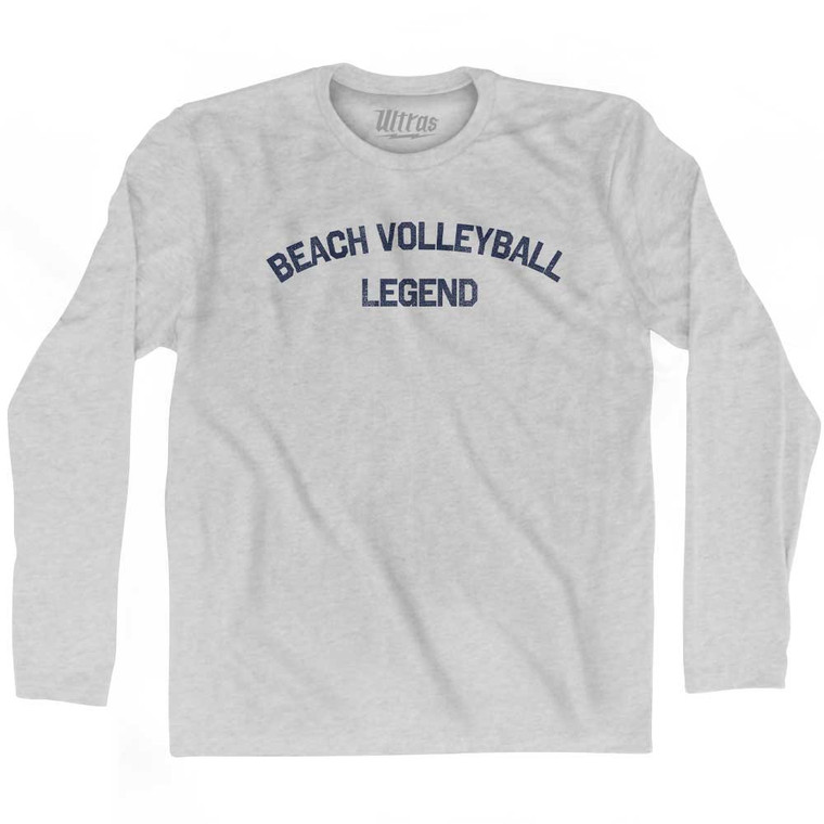 Beach Volleyball Legend Adult Cotton Long Sleeve T-shirt - Grey Heather