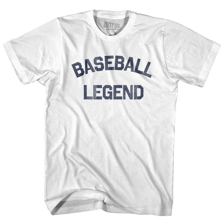 Baseball Legend Womens Cotton Junior Cut T-Shirt - White