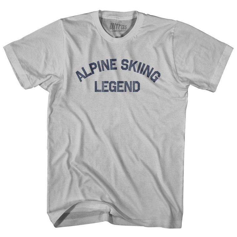 Alpine Skiing Legend Adult Cotton T-shirt - Cool Grey