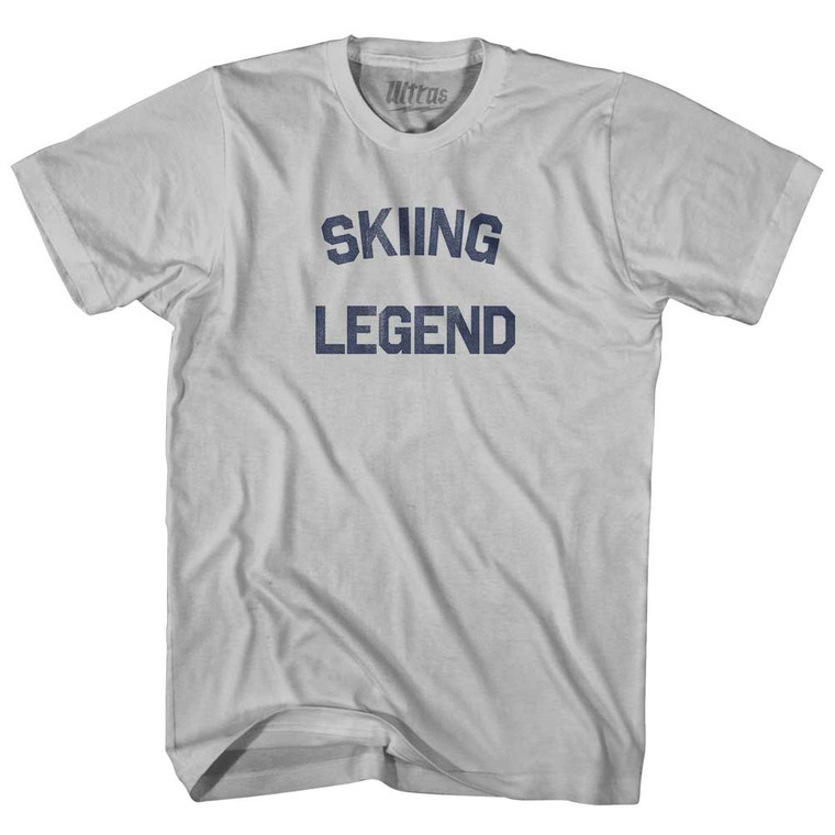 Skiing Legend Adult Cotton T-shirt - Cool Grey