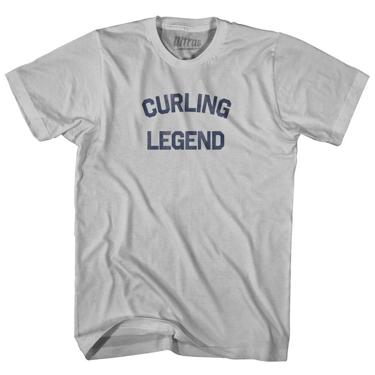Curling Legend Adult Cotton T-shirt - Cool Grey