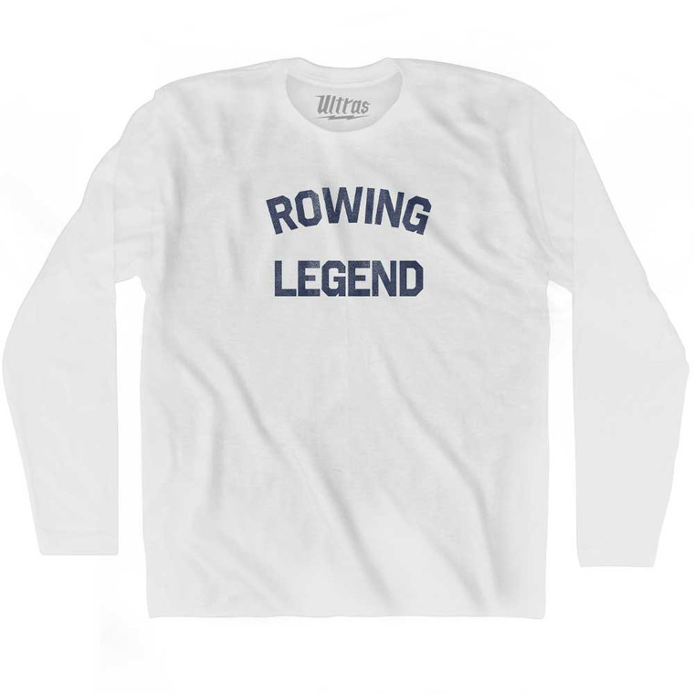 Rowing Legend Adult Cotton Long Sleeve T-shirt - White
