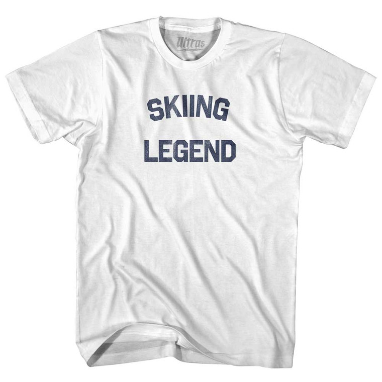 Skiing Legend Adult Cotton T-shirt - White