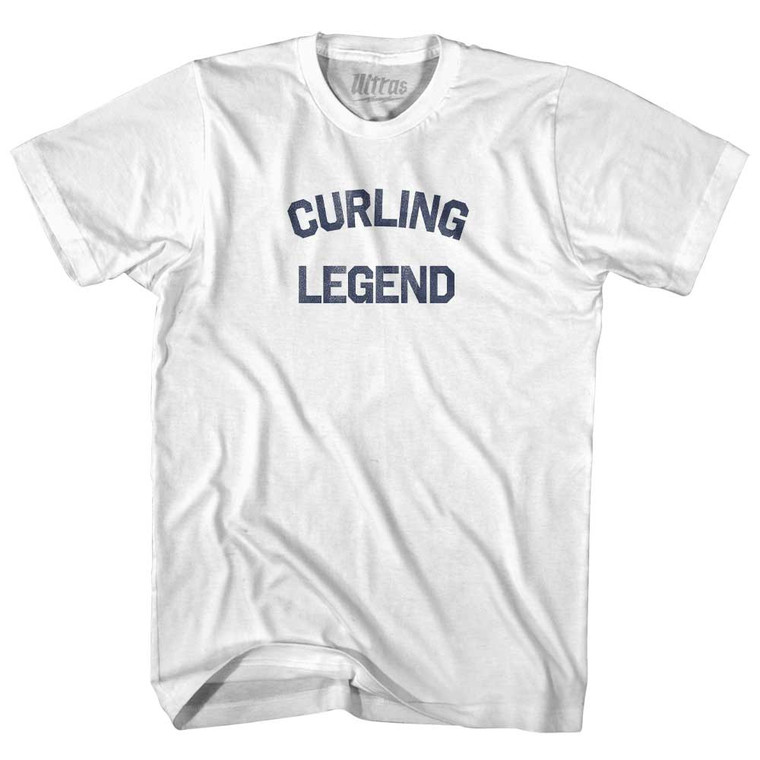 Curling Legend Adult Cotton T-shirt - White