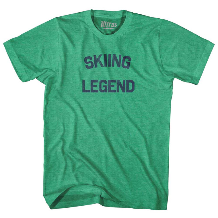 Skiing Legend Adult Tri-Blend T-shirt - Kelly