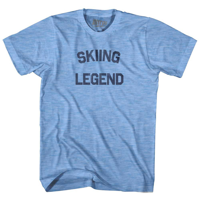 Skiing Legend Adult Tri-Blend T-shirt - Athletic Blue
