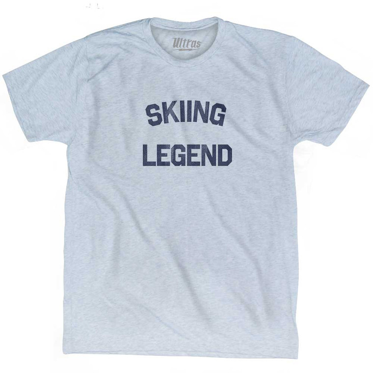 Skiing Legend Adult Tri-Blend T-shirt - Athletic White