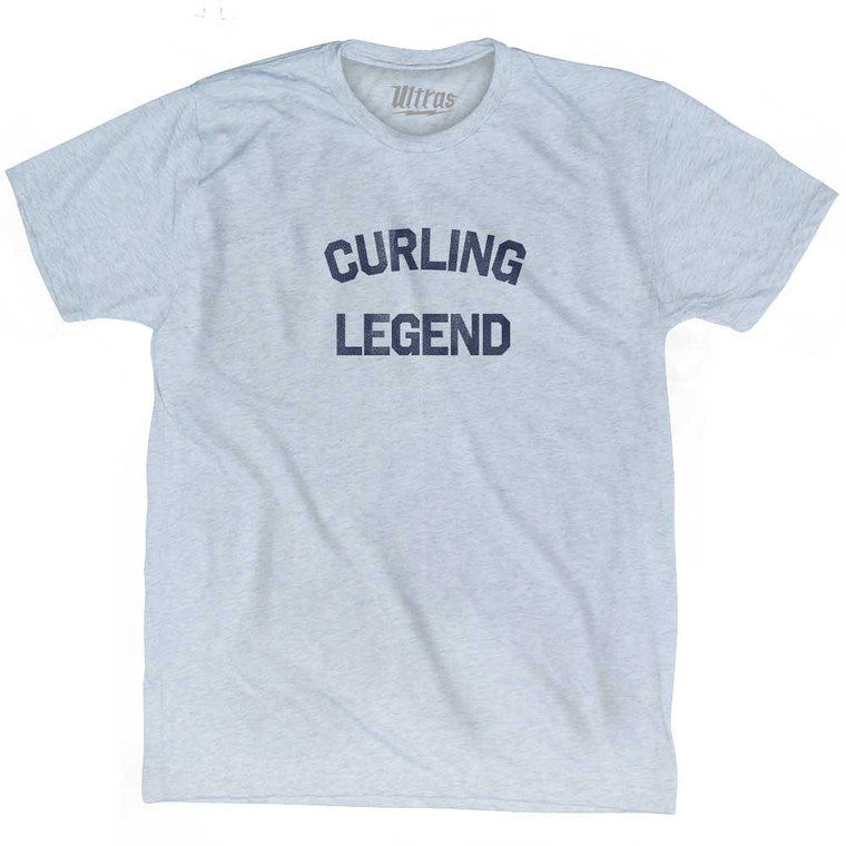Curling Legend Adult Tri-Blend T-shirt - Athletic White