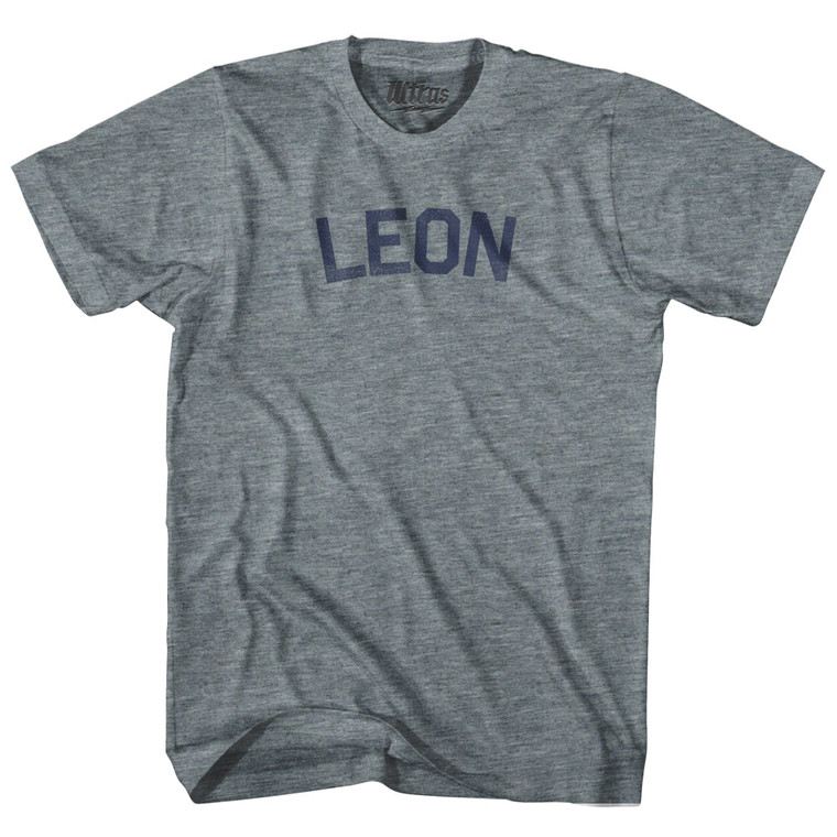 LEON Womens Tri-Blend Junior Cut T-Shirt - Athletic Grey