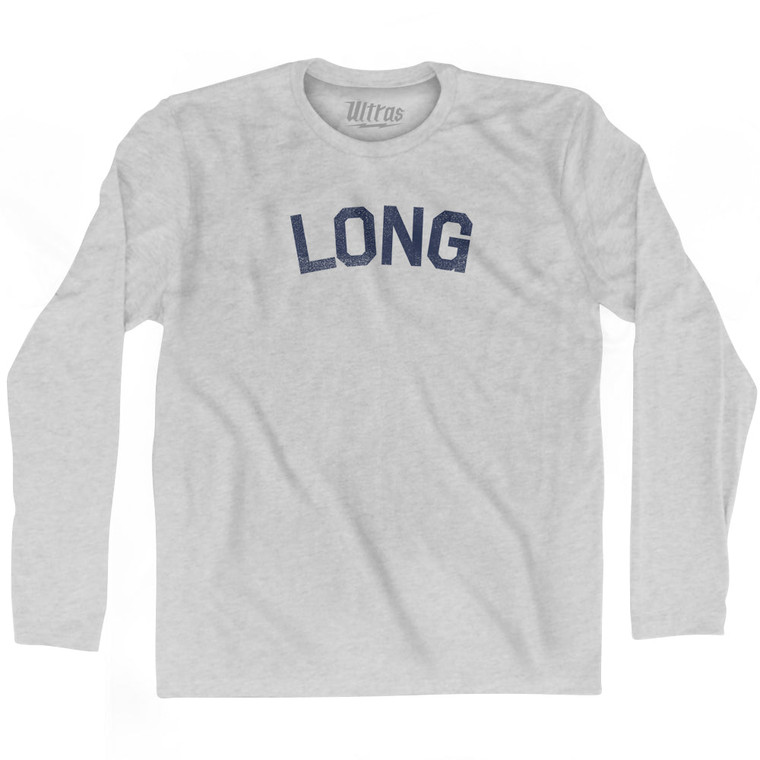 LONG Adult Cotton Long Sleeve T-shirt - Grey Heather