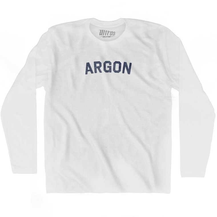 Argon  Adult Cotton Long Sleeve T-shirt - White