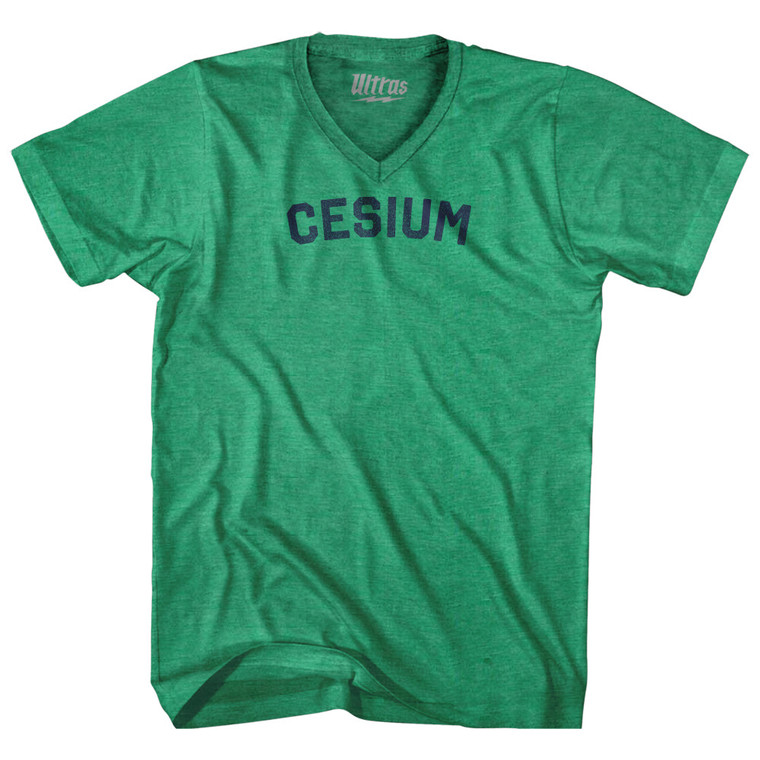 Cesium Adult Tri-Blend V-neck T-shirt - Kelly