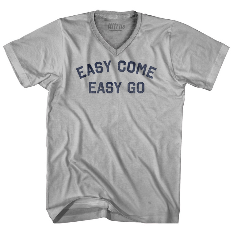 Easy Come Easy Go Adult Tri-Blend V-neck T-shirt - Cool Grey