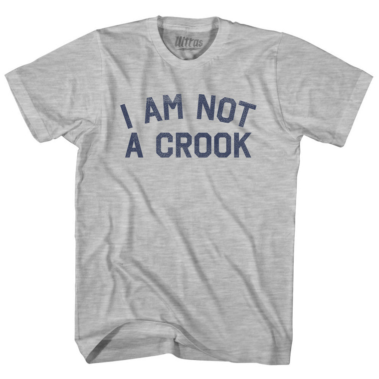 I Am Not A Crook Adult Cotton T-shirt - Grey Heather