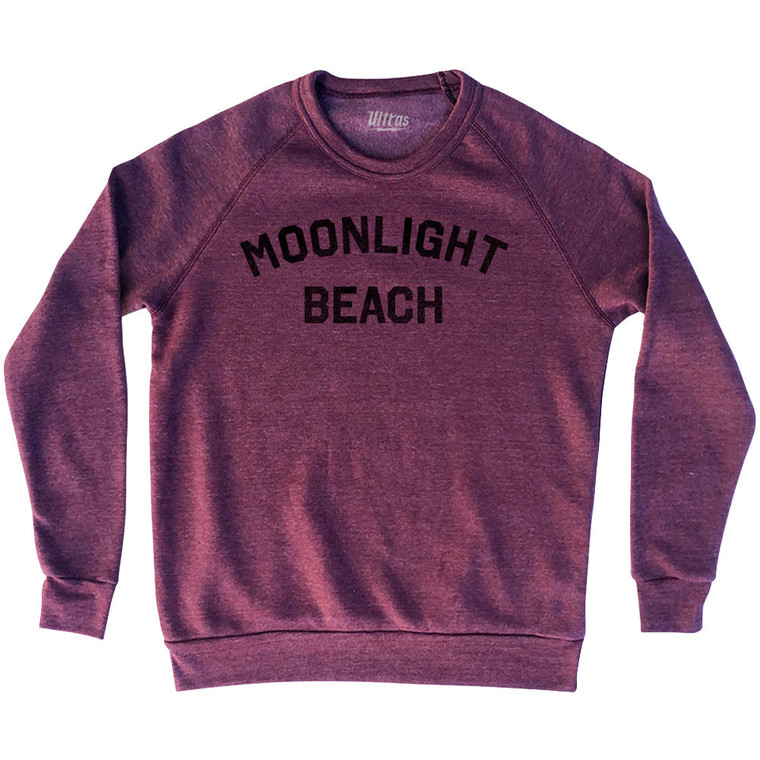 Moonlight Beach Adult Tri-Blend Sweatshirt - Cranberry