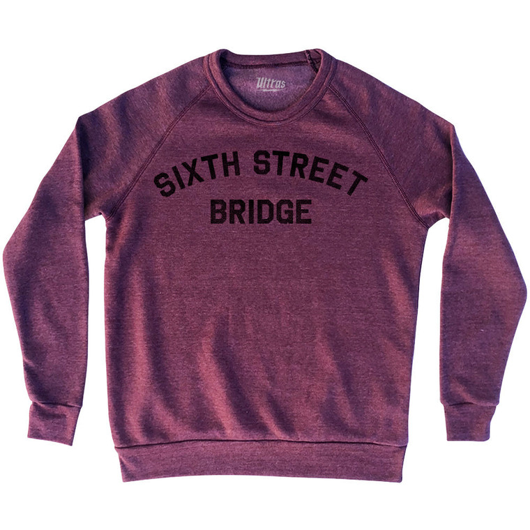 Sixth Street Bridge Adult Tri-Blend Sweatshirt - Cranberry