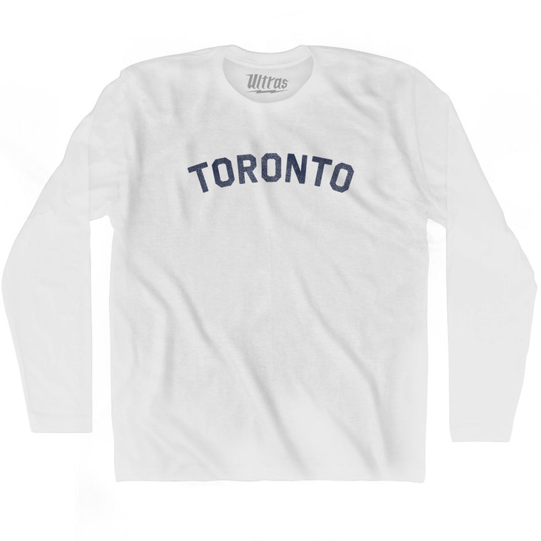 Toronto Adult Cotton Long Sleeve T-shirt - White