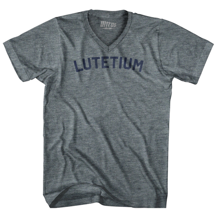 Lutetium Adult Tri-Blend V-neck T-shirt - Athletic Grey
