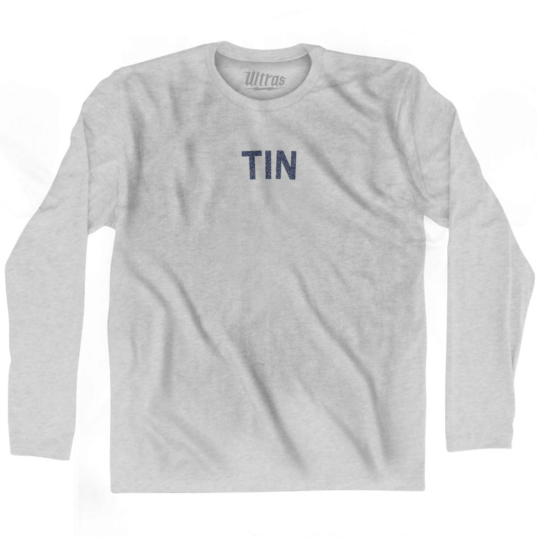 Tin Adult Cotton Long Sleeve T-shirt - Grey Heather