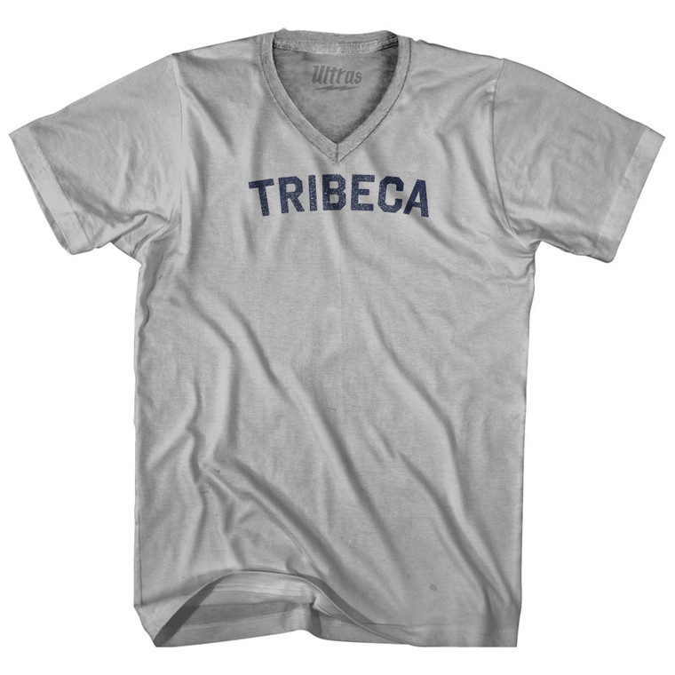 Tribeca Adult Tri-Blend V-neck T-shirt - Cool Grey